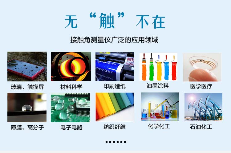 疏水性接觸角, 接觸角測量儀實(shí)測材料的親水性,疏水性 