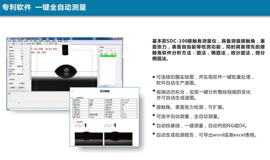 手表配件經(jīng)等離子處理,處理前后的接觸角測試報告 